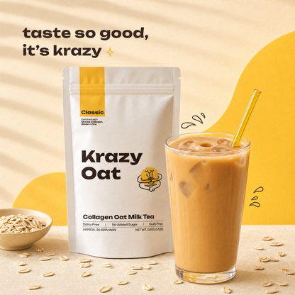 Collagen Oat Milk Tea, Classic, Marine Collagen + Biotin + Zinc