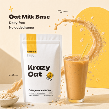 Collagen Oat Milk Tea, Classic, Marine Collagen + Biotin + Zinc